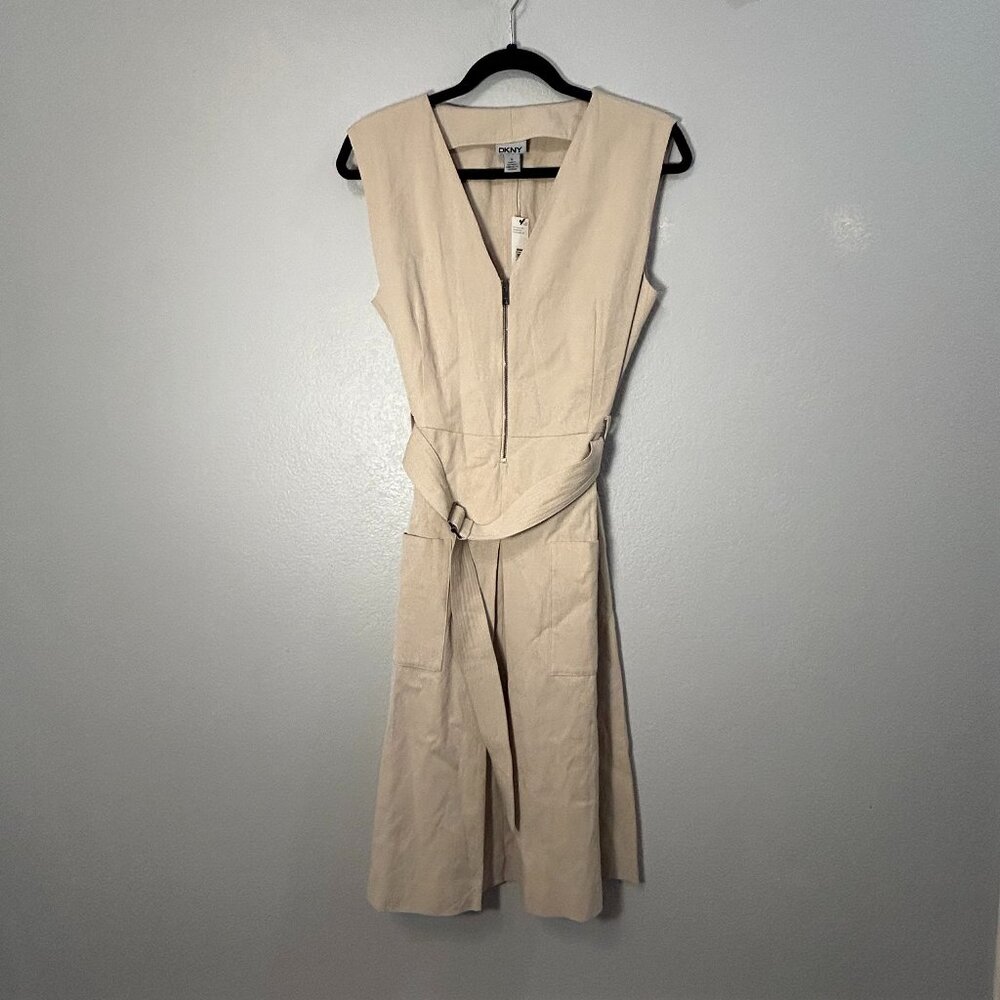 🤎 DKNY Light Brown Sleeveless Dress – Medium 🤎